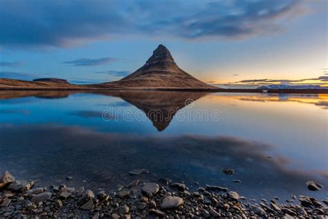 Kirkjufell at Sunrise in Iceland. Beautiful Landscape and Sunrise Stock Photo - Image of ...