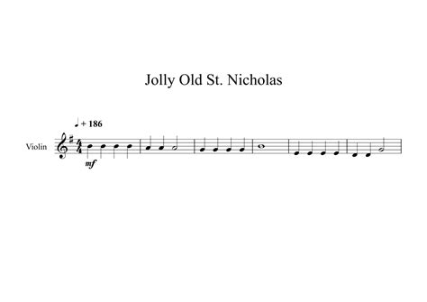 Jolly Old St Nicholas Violin Arr Digital Book Music By