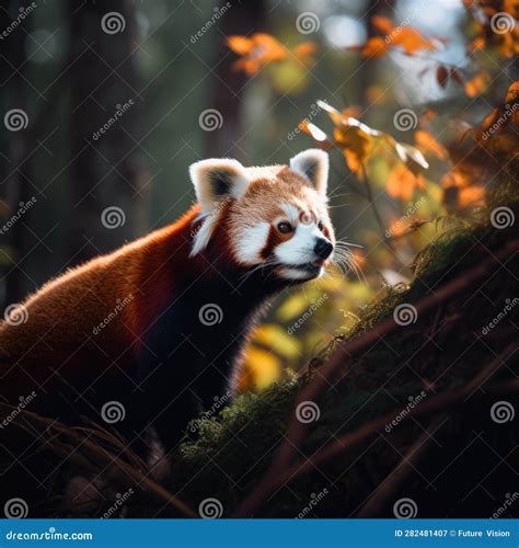 Fechamento Do Panda Vermelho Na Floresta Criada Tecnologia Gerativa