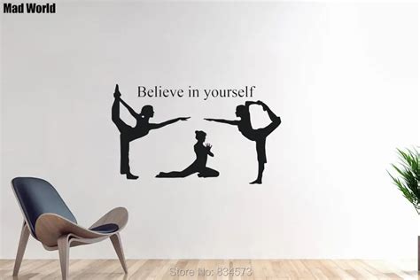 Yoga Posture Dance Woman Graceful Female Wall Art Stickers Wall Decals