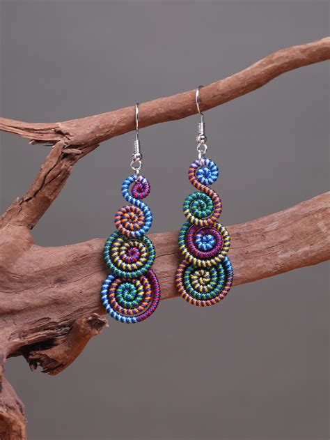 Spiral Decor Drop Earrings In Vacation Jewelry Women S Earrings