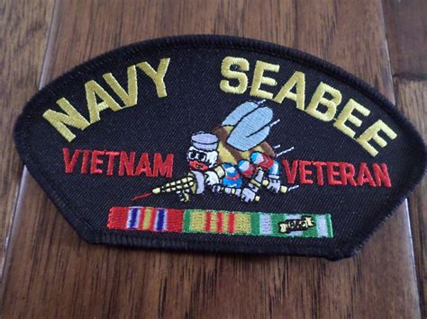 Us Military Navy Seabee Vietnam Veteran Hat Patch 3 X 5 Clays Military