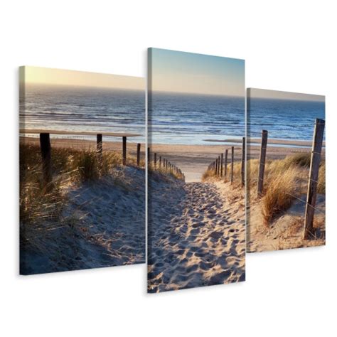 Obraz TRYPTYK Morze Plaża Wydmy Natura 3D 90x60cm 138882 sklep BRW