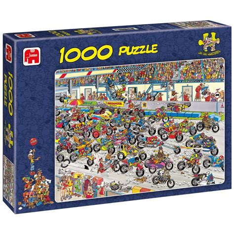 Jan Van Haasteren Puzzel Motorrace Stukjes Blokker Puzzel