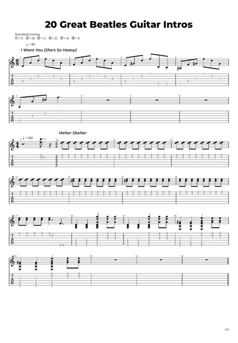 The Beatles Great Beatles Guitar Intros Tab By Nikola Gugoski