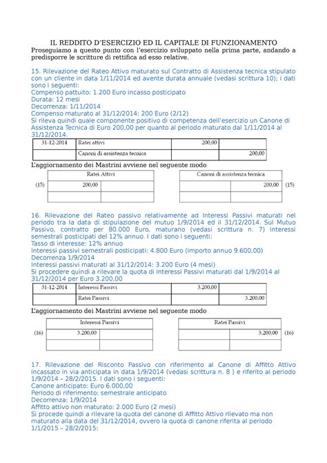 4 Reddito D ES E IL Capitale DI Funzionamento IL REDDITO DESERCIZIO