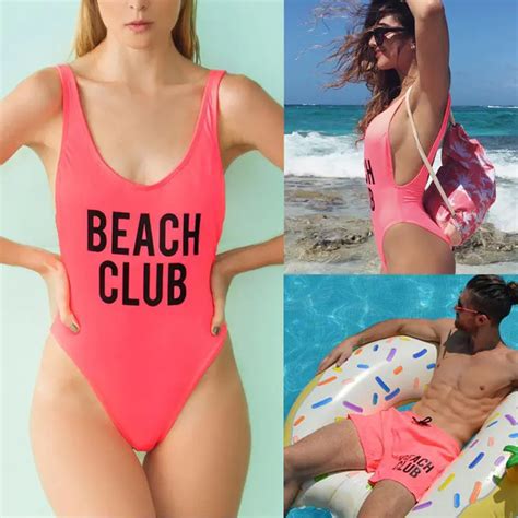 Couple Matching Men Women One Piece Monokini Suit Swimwear Bathing