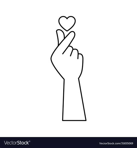 Heart over hand design Royalty Free Vector Image