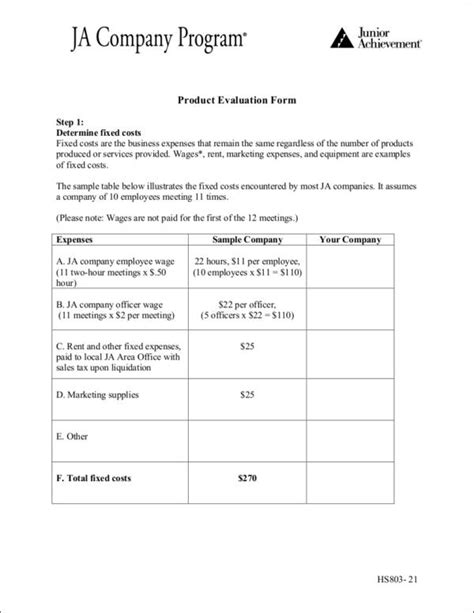 Free 9 Marketing Evaluation Form Samples And Templates In Pdf Ms Word