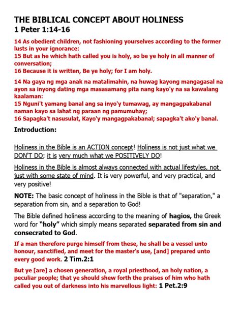 Biblical Concept About Holiness | PDF | Jesus | Theology
