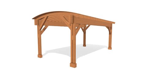 Custom Thick Timber Pavilion 28 Ft L X 14 5 Ft W 3d Model By