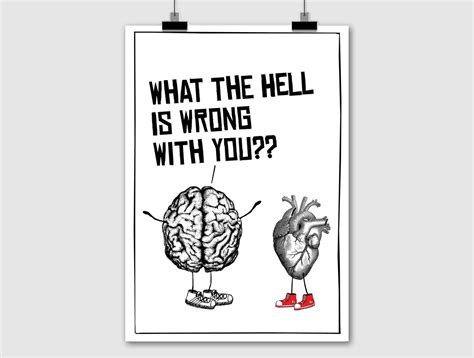 Fine Art Print Poster Heart Vs Brain Etsy