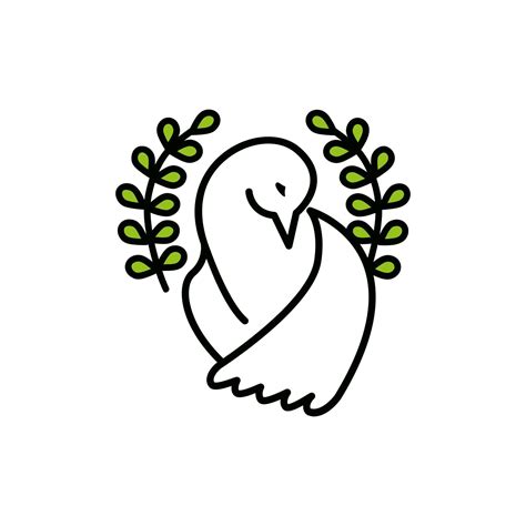 Pigeon Of Peace With An Olive Branch Dove Of Peace Symbol Of Peace