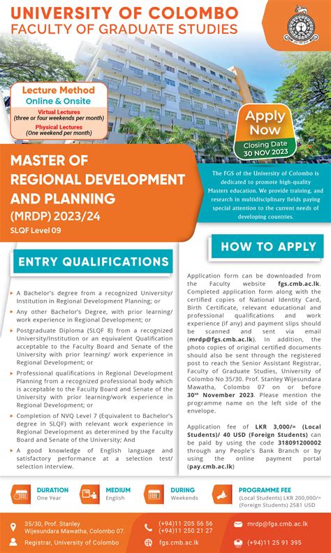 Master Of Regional Development And Planning MRDP 2023 24 Online