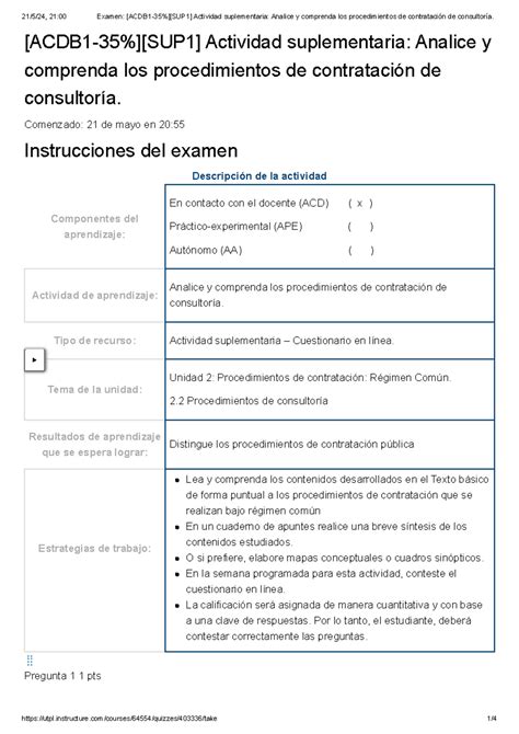 Examen ACDB 1 35 SUP 1 Actividad Suplementaria Analice Y Comprenda