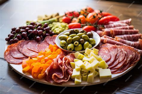 Premium Ai Image Italian Antipasto Platters With Cured Meats Cheeses