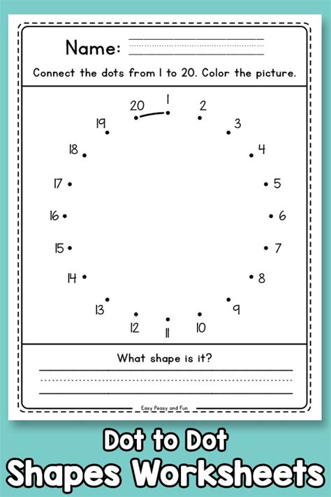 Dot To Dot Shapes Worksheets Easy Peasy And Fun Membership