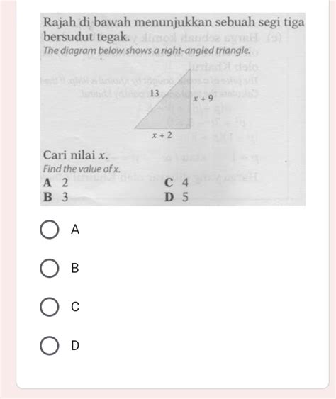 Solved Rajah Di Bawah Menunjukkan Sebuah Segi Tiga Bersudut[geometry