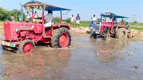 Massey Ferguson 7250 Di Tractor Stuck In Mud Pulling Out Mahindra 575di