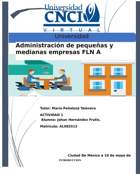 Activdad 1 Administración de pequeñas y medianas empresas FLN A