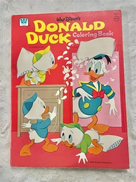 Vintage Whitman Walt Disney Donald Duck Coloring Book Huey Dewey