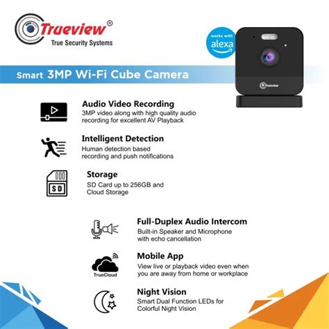 Smart 3MP Wi Fi Cube Camera Trueview