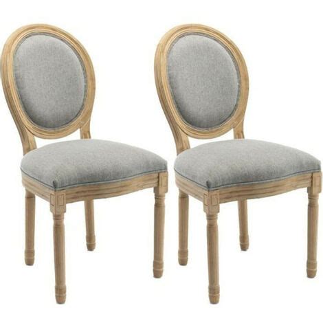 Greta Lot De Chaises M Daillon Pied Bois Tissu Gris L X P