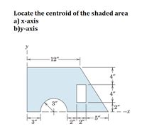 Answered Locate The Centroid Of The Shaded Area Is B Y Axis Y