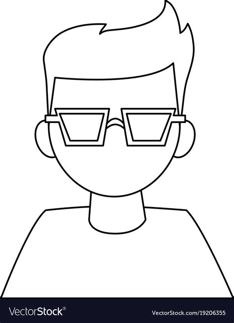 Geek Man Cartoon Royalty Free Vector Image Vectorstock