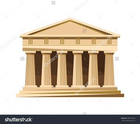 Greek Temple Icon Isolated On White Stock Vector Royalty Free