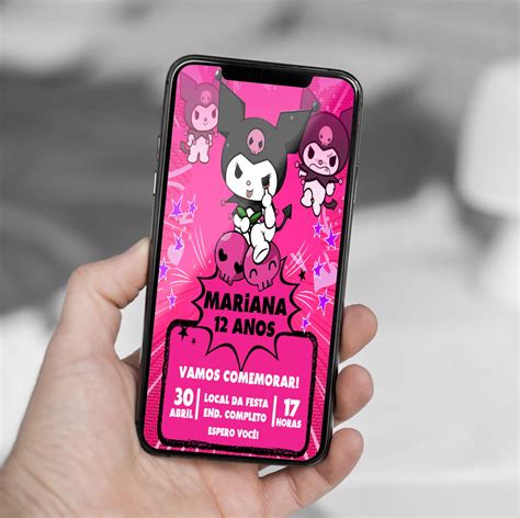 Convite Digital Kuromi Elo Produtos Especiais