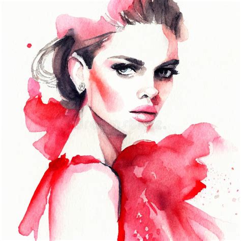 Watercolor Woman Fashion Illustration Stock Illustrations 22561