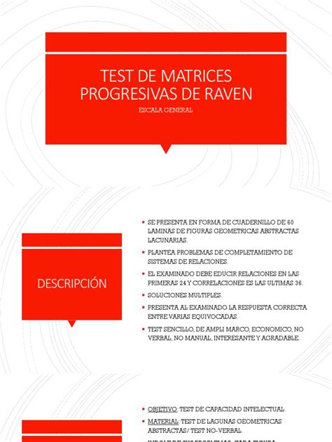 Test De Matrices Progresivas De Raven Pdf Matriz Matemáticas Inteligencia