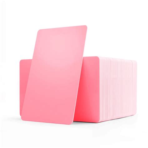 PVC CR80 Pink Coloured Cards With Solid Core Coloured Edges - 1 - 100