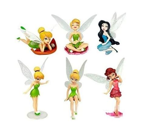 New 6pcs Set Tinker Bell Fairies Princess Figure Model Display Cake