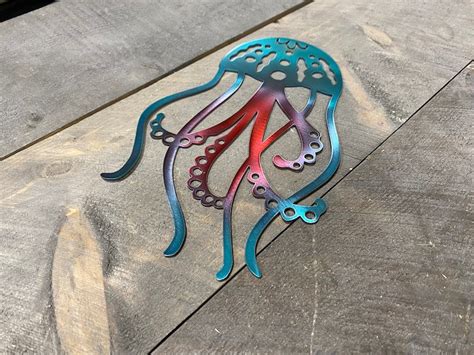 Jellyfish Metal Wall Hanging Jellyfish Wall Decor Beach Etsy