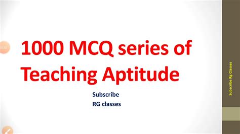 Part Mcq Series Of Teaching Aptitude Youtube