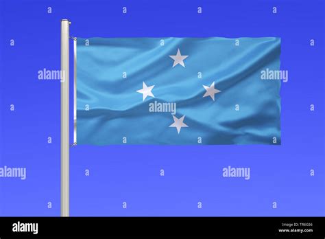 Flag Of Micronesia Against Blue Sky Federated States Of Micronesia