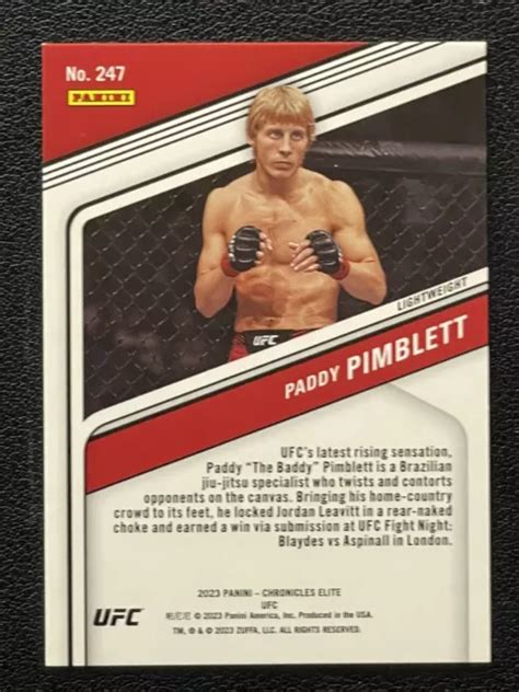 2023 PANINI CHRONICLES UFC PADDY PIMBLETT Elite 247 Rouge 083 199