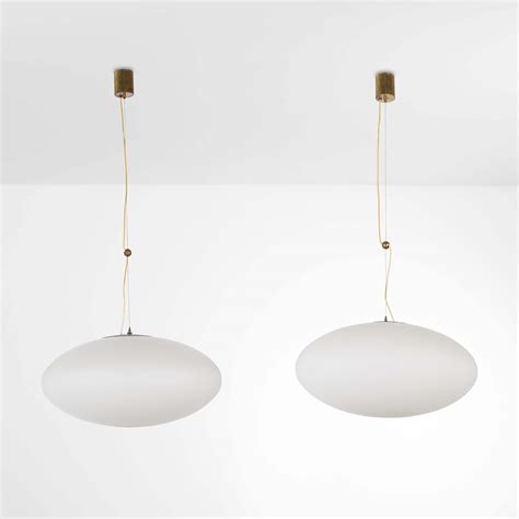 GAETANO SCOLARI Due Lampade A Sospensione Mod 1187 Asta Design