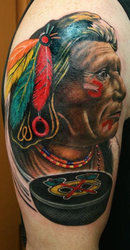 Realistic Chicago Blackhawk By Larry Brogan Tattoos