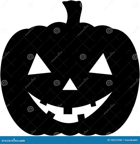 Silueta Del Icono De La Calabaza De Halloween Ilustración del Vector