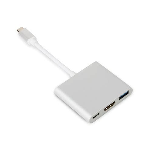 High Speed Type C 3 In 1 Adapter 3 In 1 Usb Type C Hub With Hdmi 4k Usb30 And Pd For Macbook