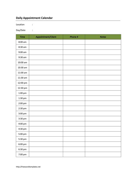 Printable Blank Daily Schedule Template 10 Examples Of Professional