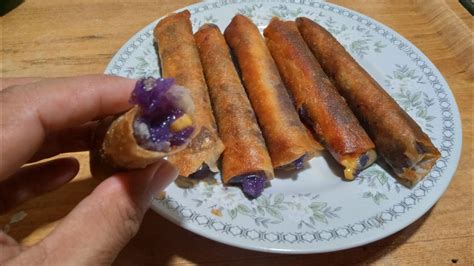 Paano Gumawa Ng Ube Turong Malagkit With Cheese How To Make Ube Turon