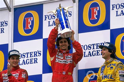 Podium Race Winner Alain Prost Mclaren Second Place Ayrton Senna