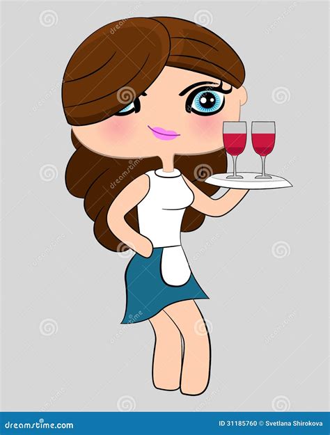 Waitress With Tray Stock Vector Illustration Of People 31185760