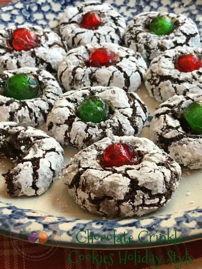 Chocolate Crinkle Cookies Holiday Style Recipe With Paradise Candied Cherry