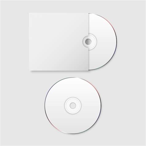 Vector D Realista Branco Cd Dvd Caixa De Capa De Papel Conjunto