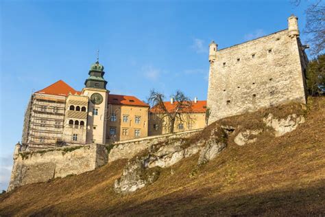 Suloszowa, Poland - July 06, 2016: Exterior, Garden and Courtyard in Castle Pieskowa Skala, Near ...